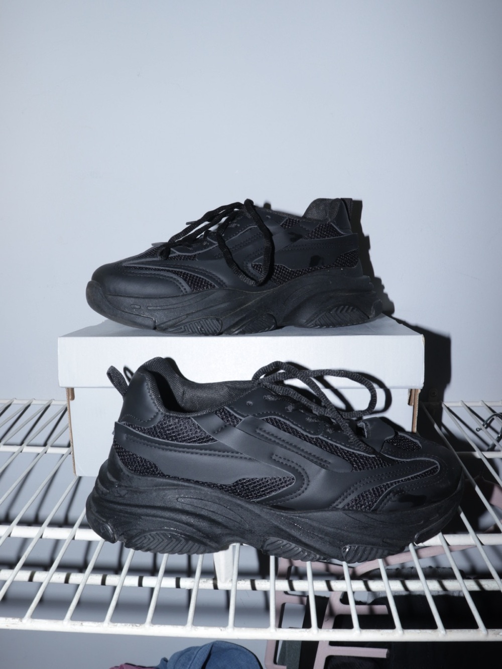 Chunky All-Black Platform Sneakers